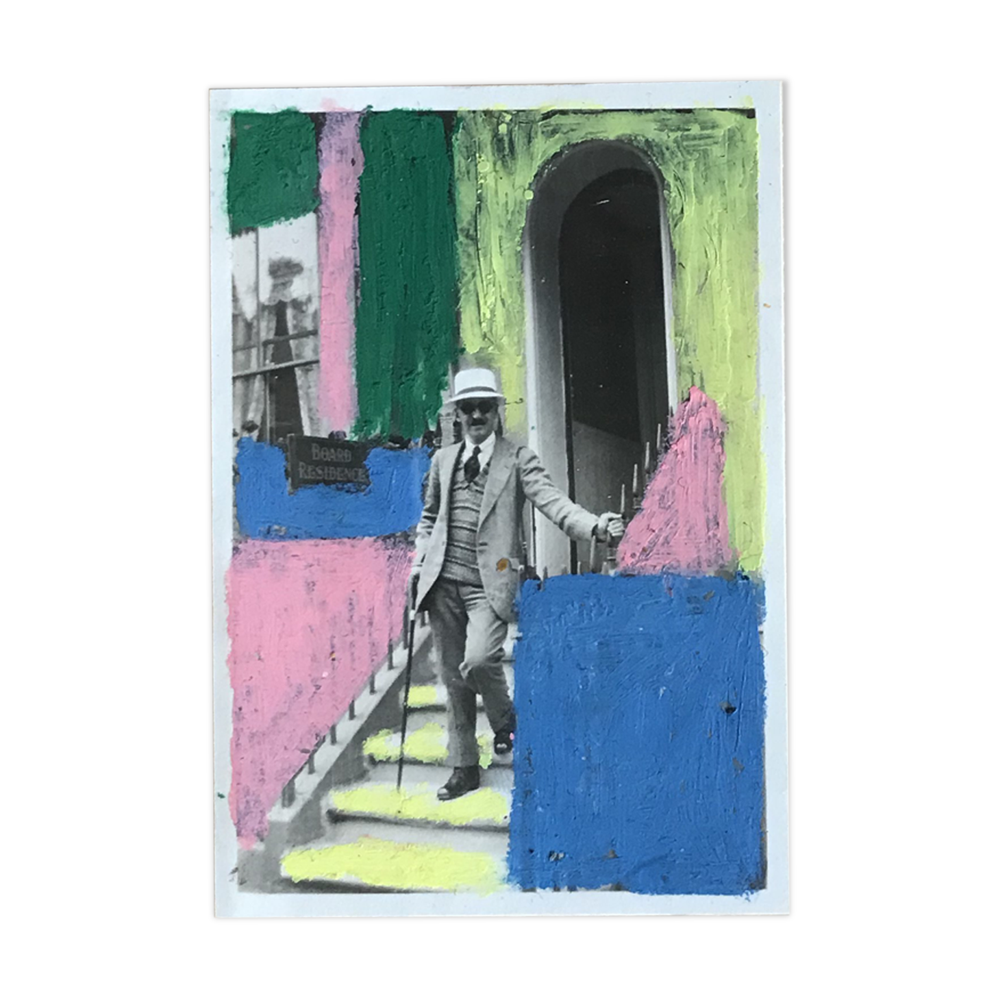 Bold pastels in old photo - Cornwall 1920