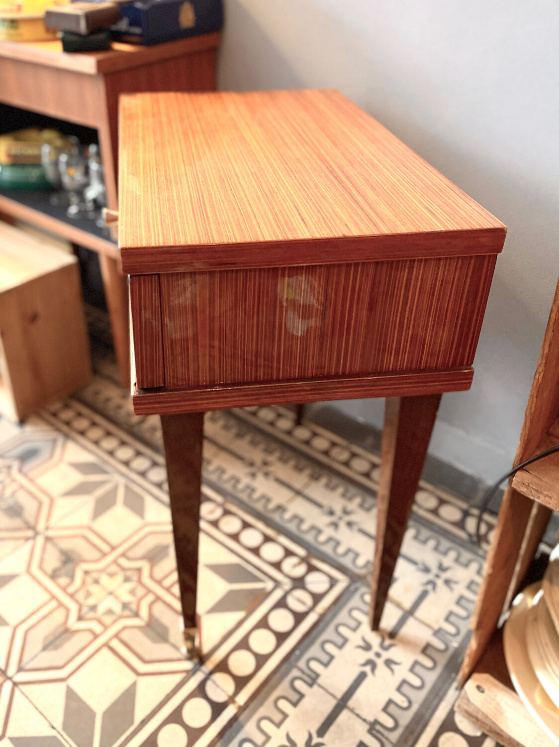 Small vintage bedside table from the 1960s.