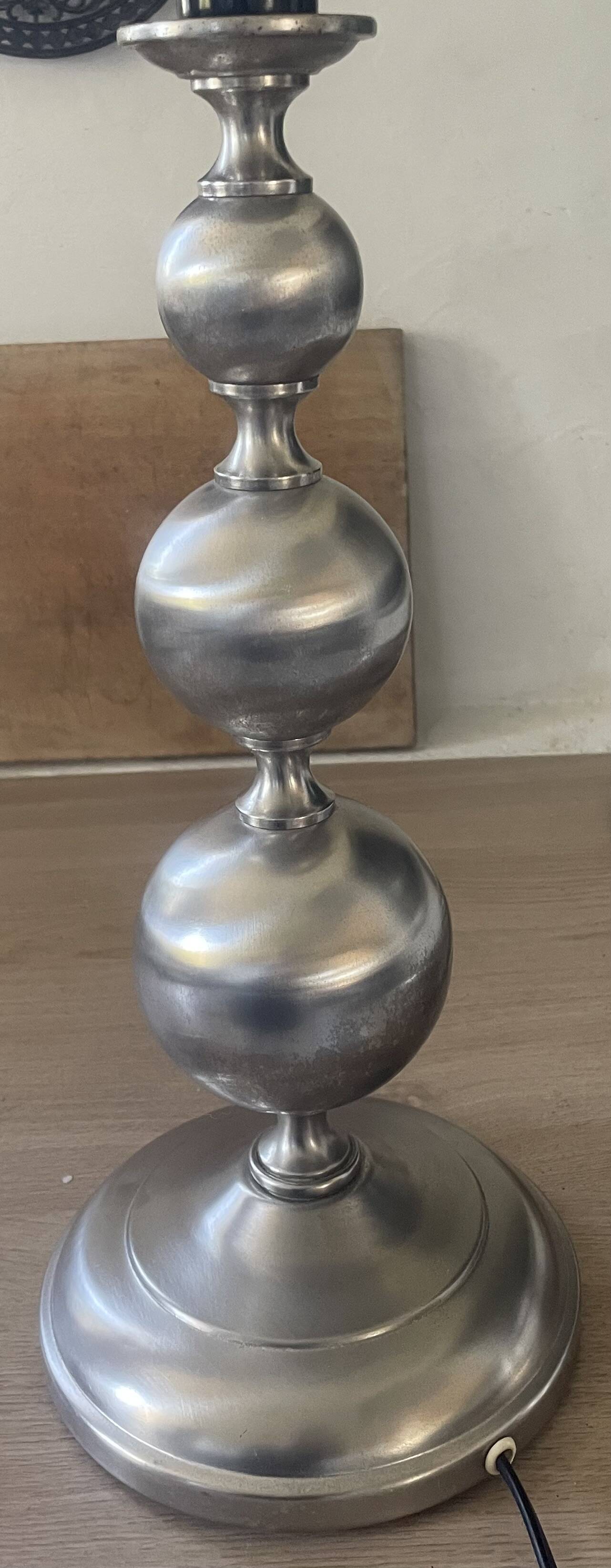 Brushed aluminium lamp 43cm 1970s