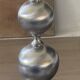 Brushed aluminium lamp 43cm 1970s