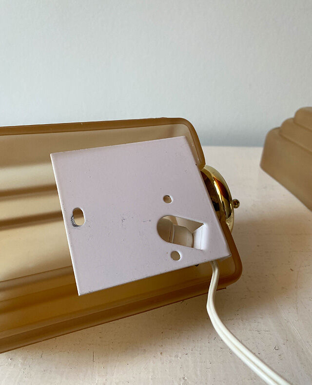 Pair of art deco style glass wall lamps