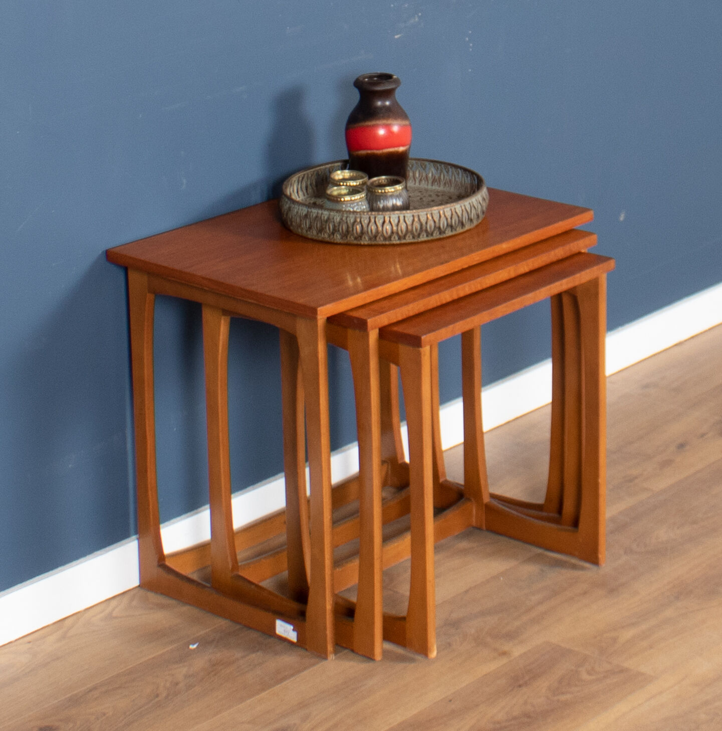 Retro teak 1960s mid century nest of tables coffee tables