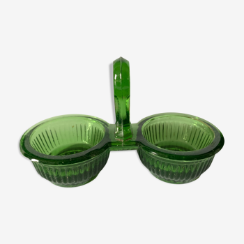 Saleron verre moule vert foncé