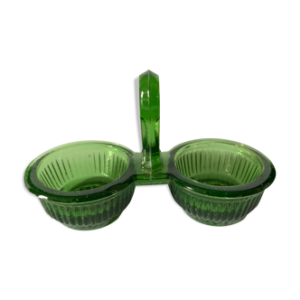 Saleron verre moule vert foncé