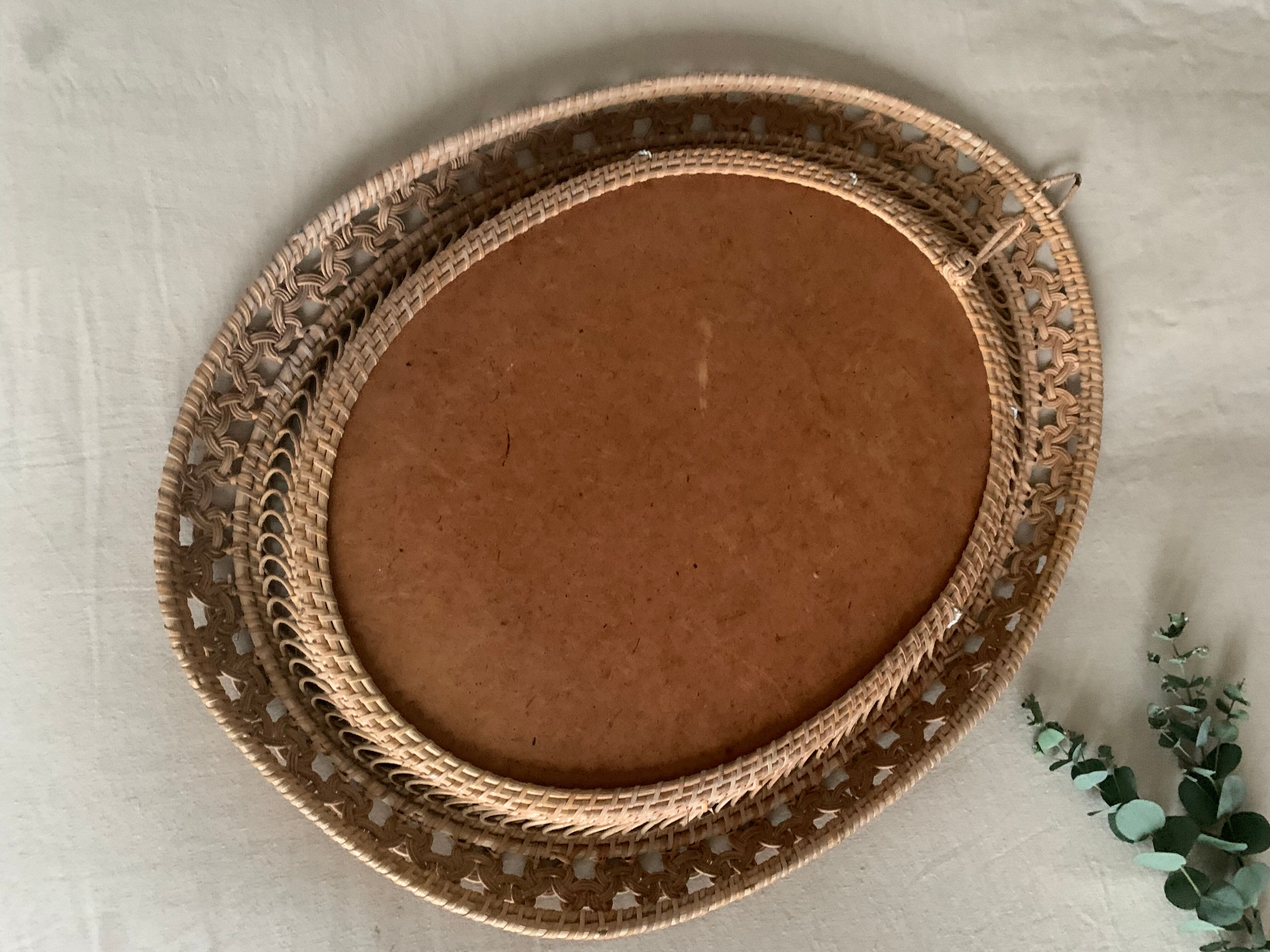 Vintage wicker mirror