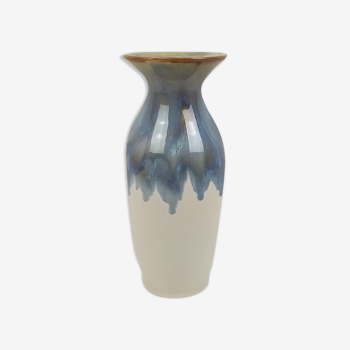 Vase écru et bleu turquoise 26 cm
