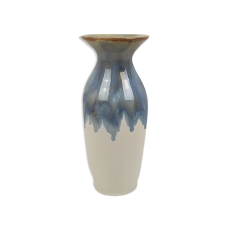 Vase ecru and turquoise blue 26 cm