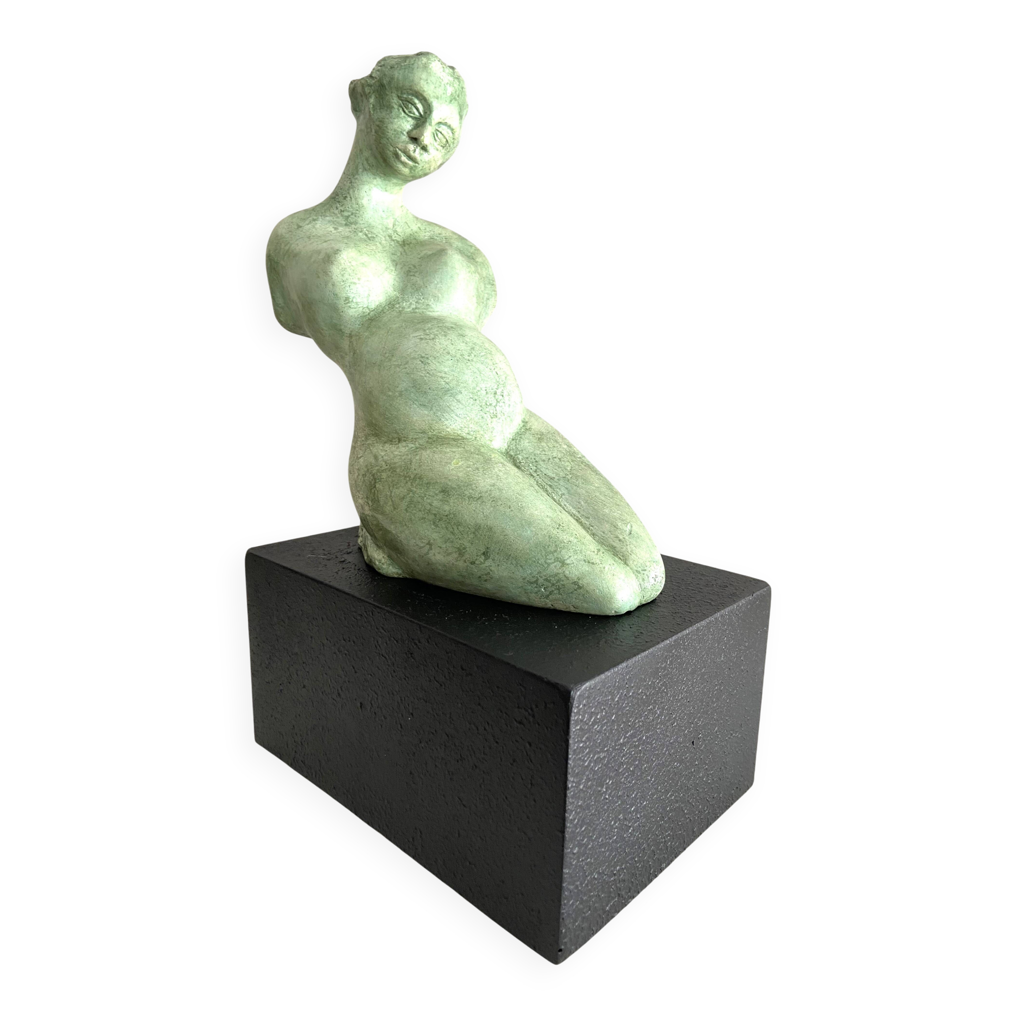 Contemporary & Atypical Design Sculpture Statue Figure Hard Plaster Art Deco