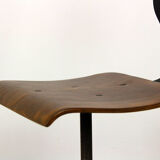 Industrial steel and wood swivel chair from Tomáš Baťa, 1940s