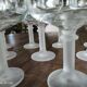Lot de 9 coupes à champagne en cristal vintage pied givré