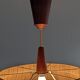 Teak and sisal pendant light from the 50s/60s by Temde Leuchten