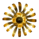 Vintage gold leaf metal wall light flower applique
