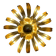 Vintage gold leaf metal wall light flower applique