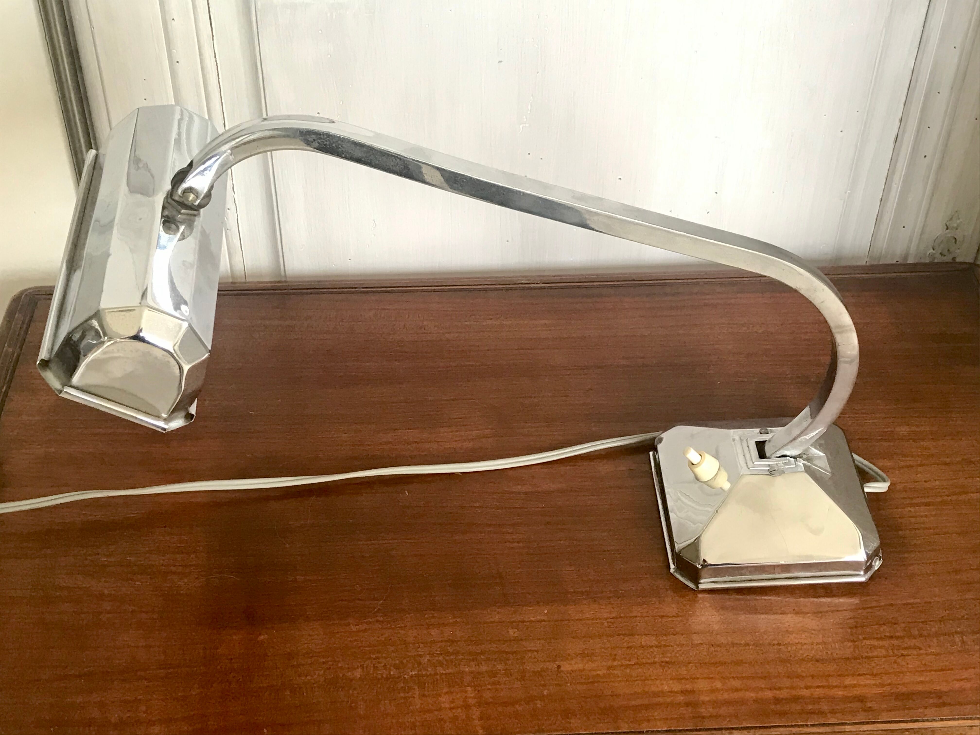 Chrome desk lamp