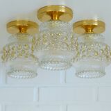 1/3 appliques murales en verre soufflé à la main / éclairage de plafond doré repensé