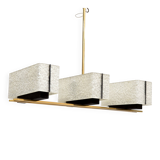 Vintage modernist chandelier in gilded brass – 1970s design