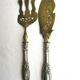 Fish cutlery in case, engraved, chiseled, silver and gilded metal