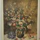 Signed flower bouquet painting