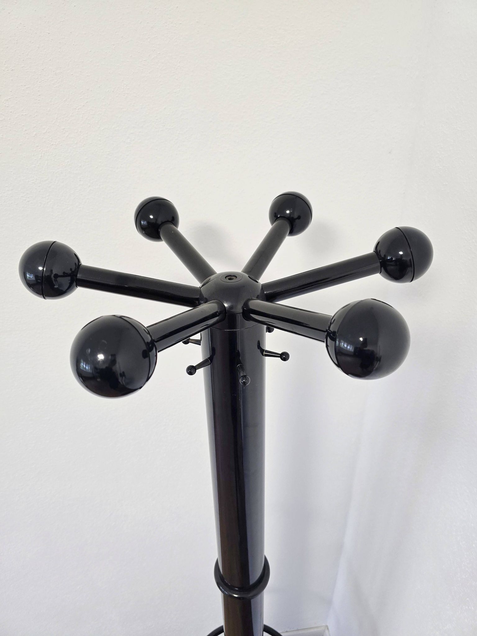 80s Stylish Black Coat Rack and Umbrella Stand