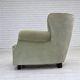 1970s, Danish relax armchair, light green furniture velour