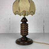 Wood Turned Mushroom Cocoon Table Lamp in the style of Charles Dudouyt