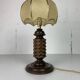 Wood Turned Mushroom Cocoon Table Lamp in the style of Charles Dudouyt