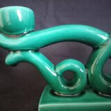 Pair of two-arm ceramic candle holders from Vallauris