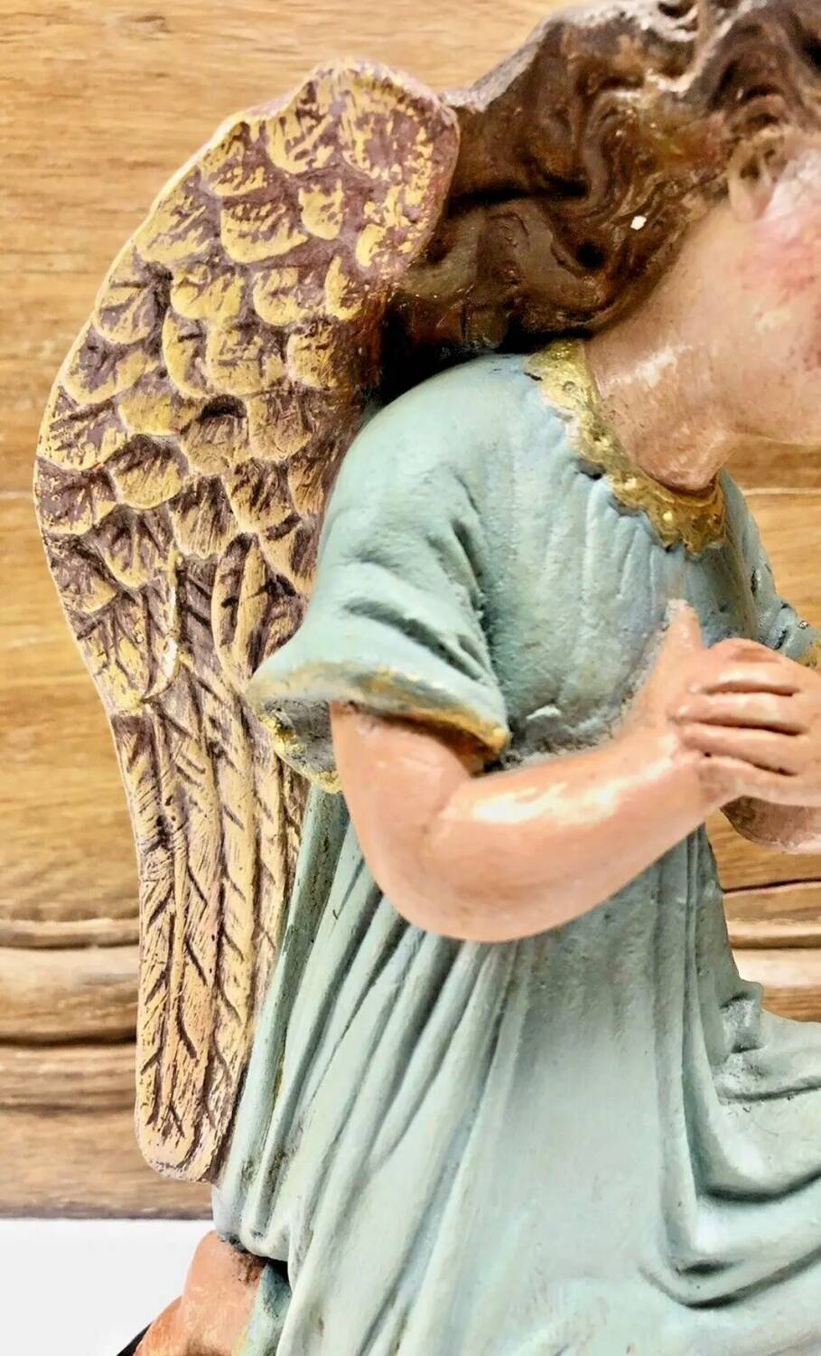 Altar angel statue 26.5 cm plaster santon church nativity scene