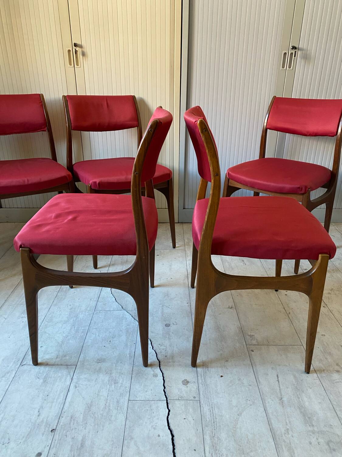 Set of 6 Scandinavian teak chairs from the 1960s