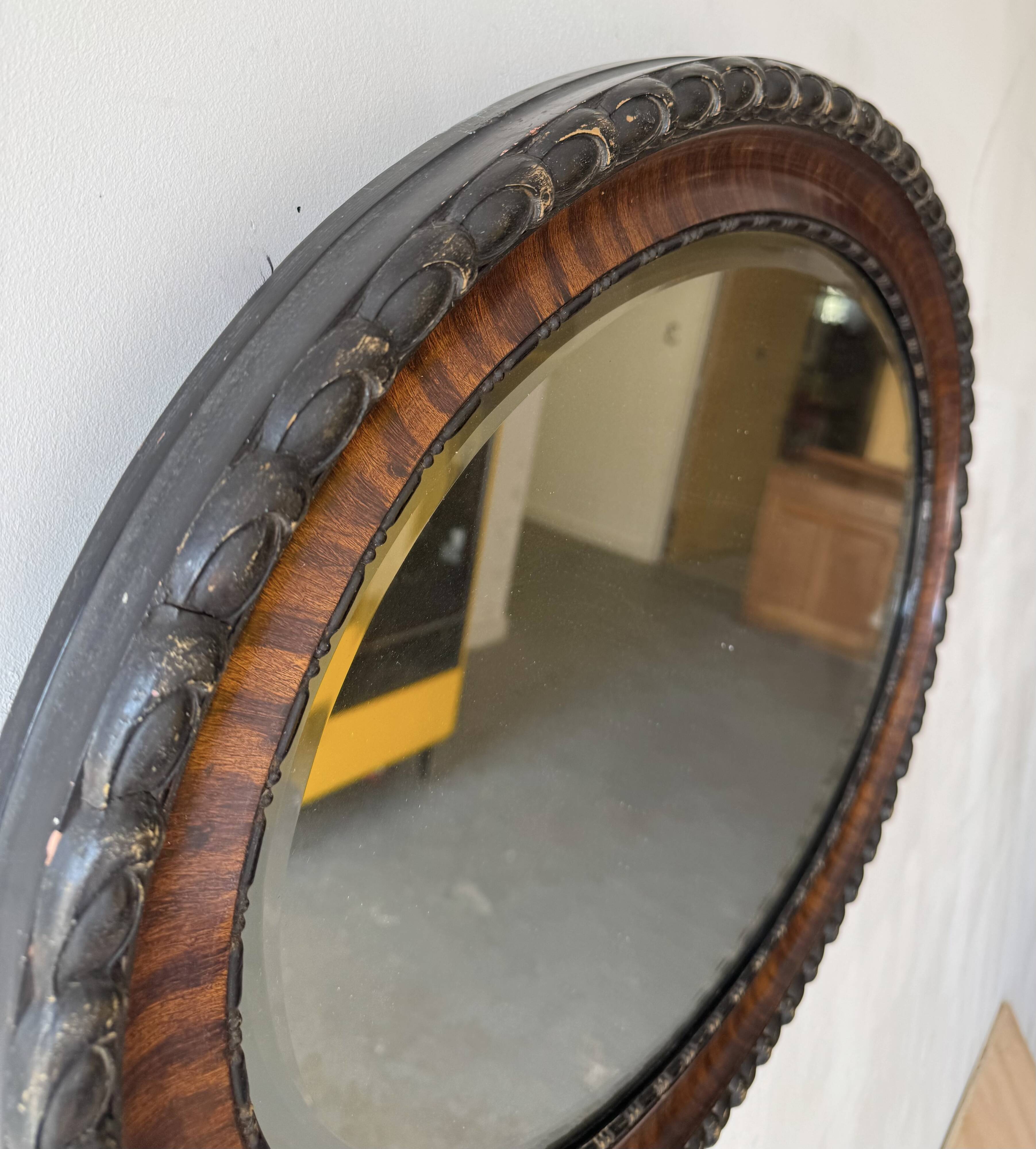 Edwardian Oval Wall Mirror Bevelled Edge