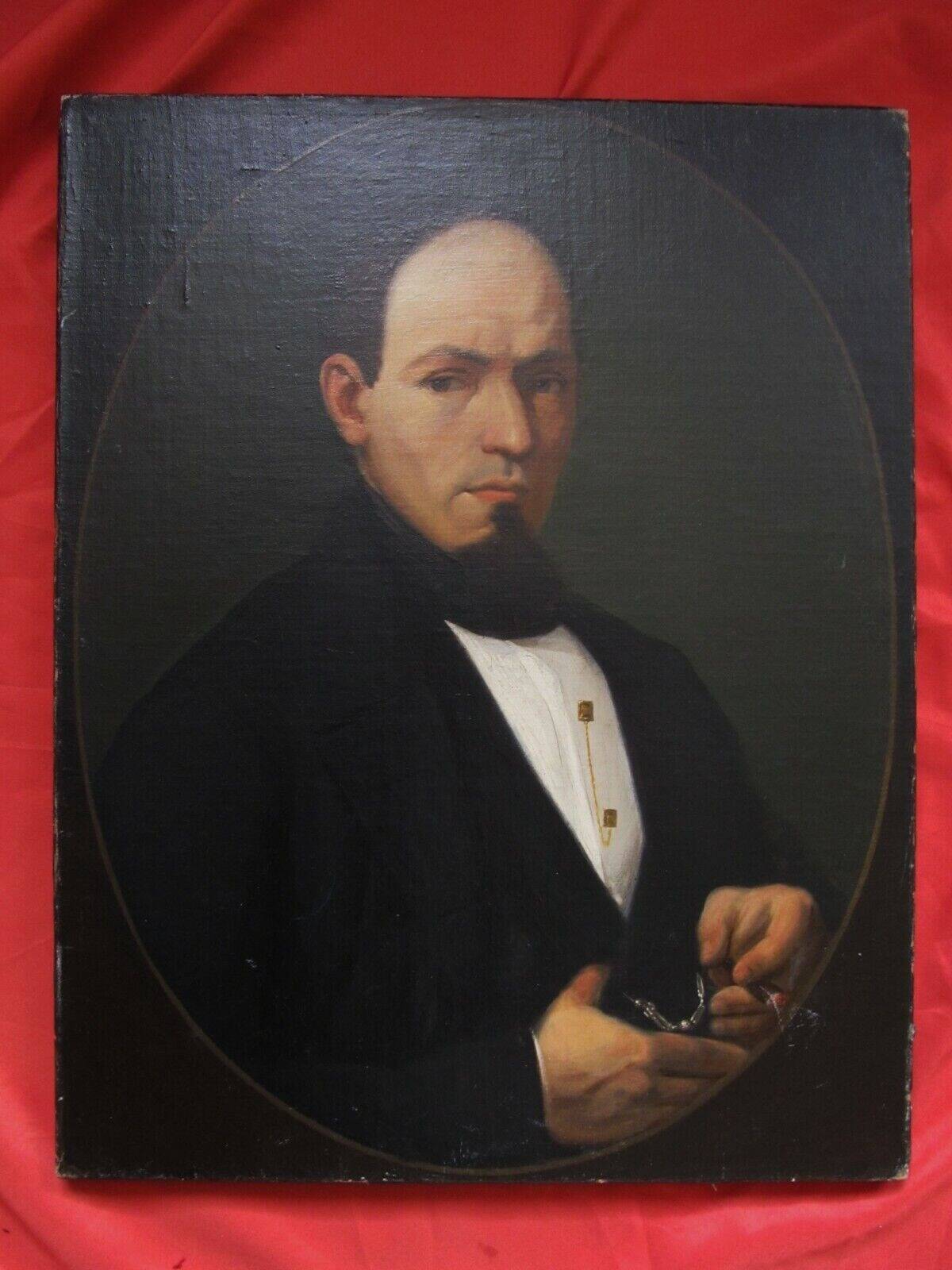 Portrait of Man Smoking Pipe Painting