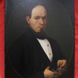 Portrait d'un homme fumant une pipe