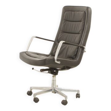Fauteuil de bureau en cuir par Jørgen Kastholm pour Kill International