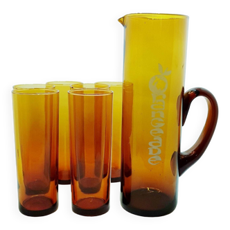 Hand blown glass Orangeade set