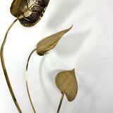 Italian Brass 3-Arm Floor Lamp Tommaso Barbi style , 1970s