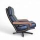 Beautiful vintage design Leolux swivel armchair, made in brown / dark brown / black leather and wooden frame