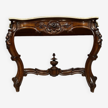 Louis XV style curved console in mahogany circa 1850 / 150cm