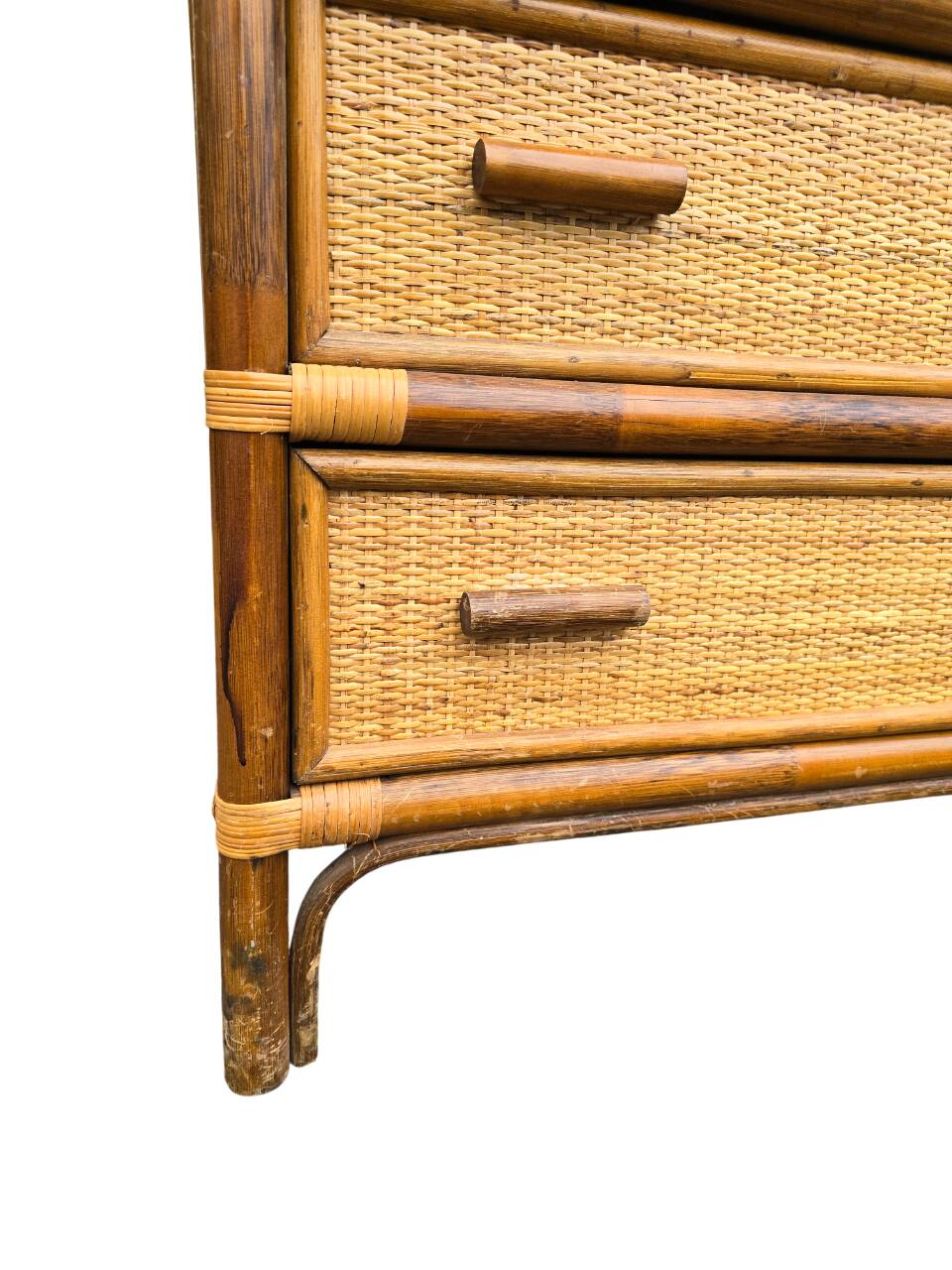 Rattan chest of drawers with 3 drawers