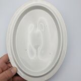 vegetable serving dish tureen earthenware English floral green decoration