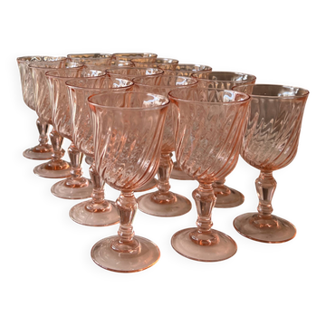 Lot de 15 Verres à vin arcoroc rose