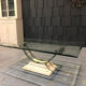 Table basse fer et verre patine antique