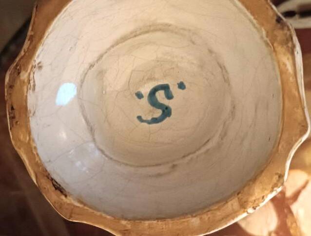 Pair of decorated earthenware vases, 18th century, France