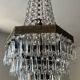 Lustre Montgolfière en laiton et pampilles