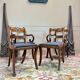 Pair of Armchairs and Pair of Chairs in Mahogany, 20th Century