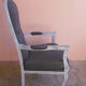 GREY PATINATED VOLTAIRE ARMCHAIR AND ANTHRACITE FABRIC