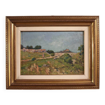 Peinture de paysage italienne signée du 20e siècle