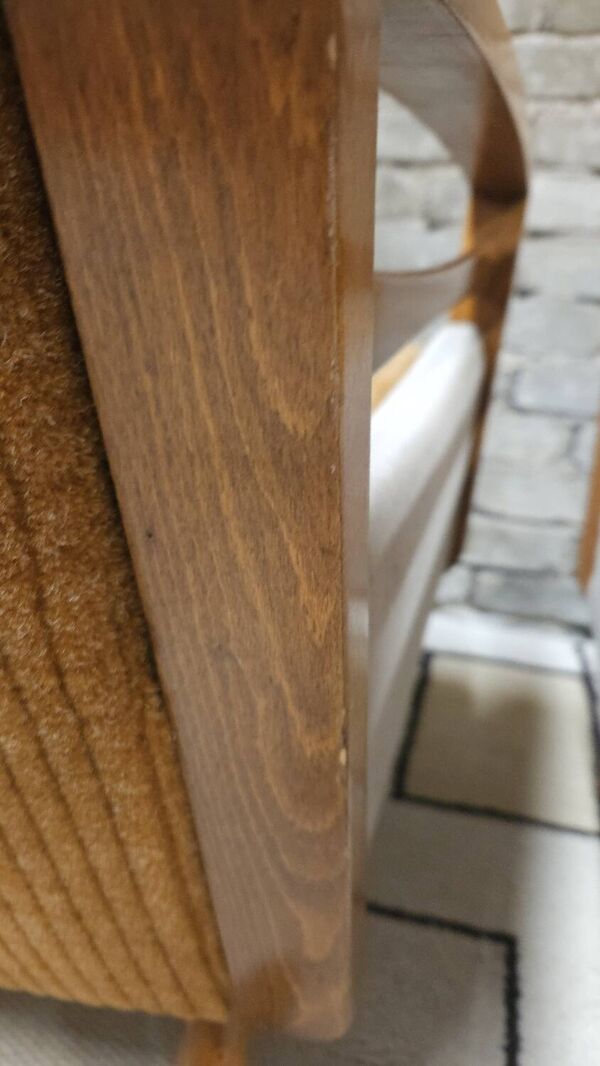 Paire de fauteuils velours côtelé année 1950