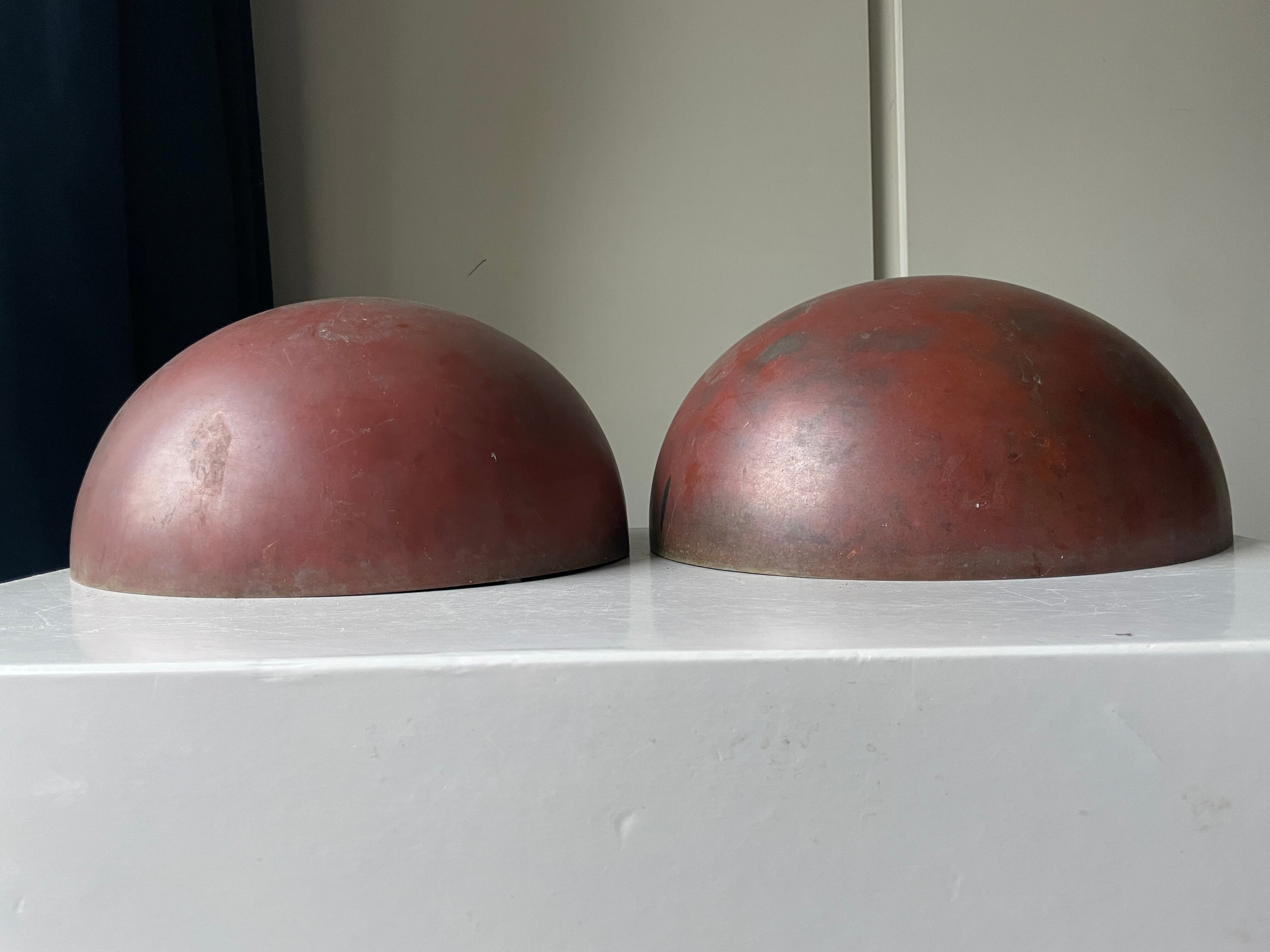 Pair of danish copper vintage outdoor wall lamps