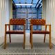 Olivier de Schrijver - Boss armchairs in leather straps - vintage