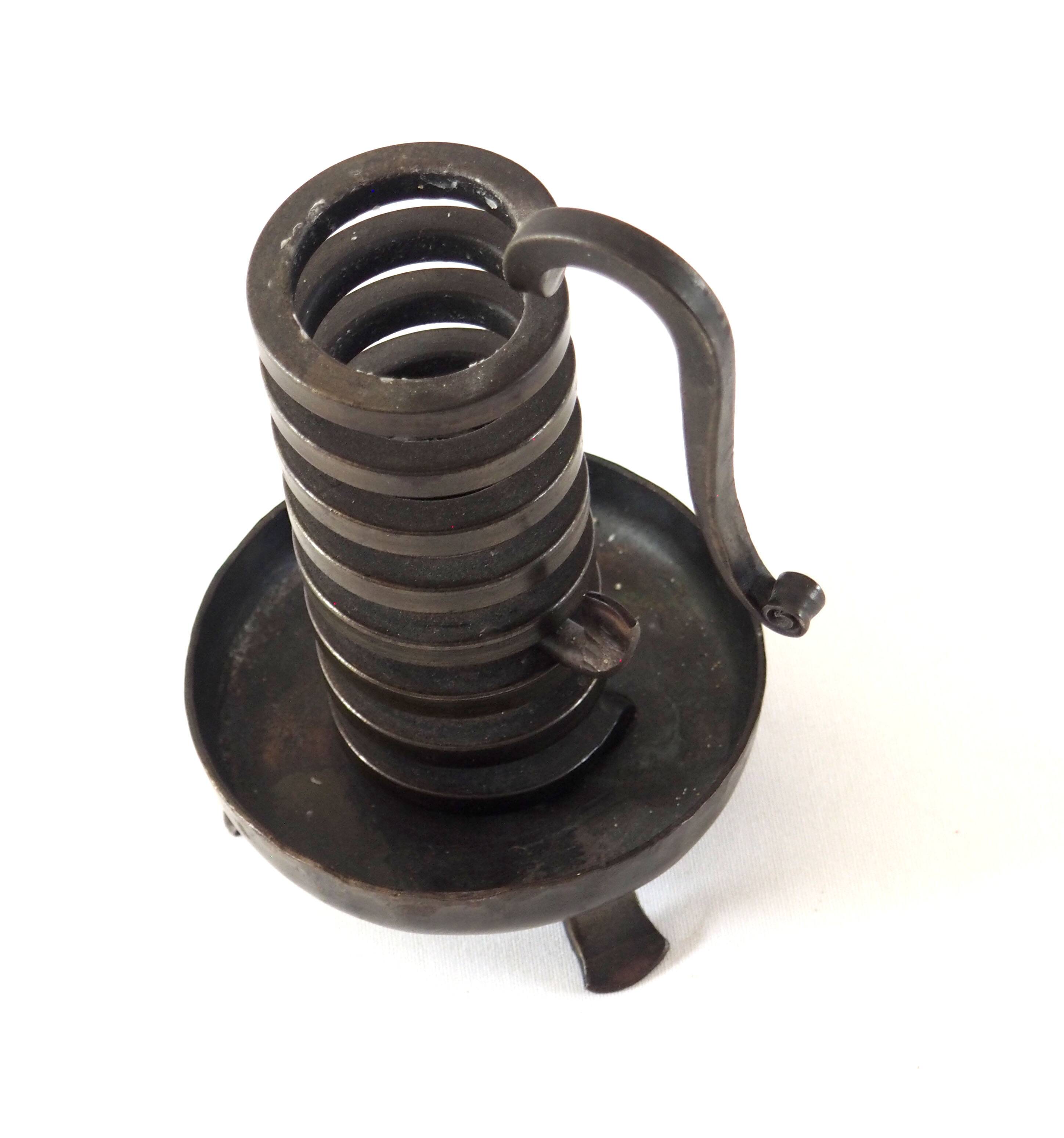 Wrought iron cellar rat candlestick